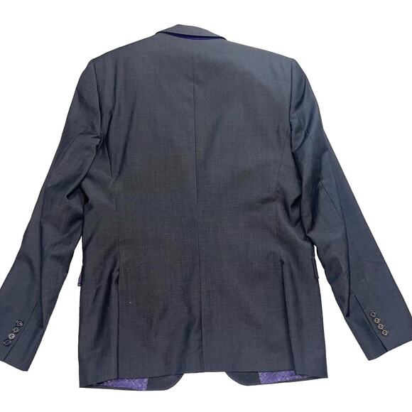 Ted Baker Endurance Blazer Size 44L Gray Jarrett 100% Wool Sportscoat Business - Picture 9 of 16